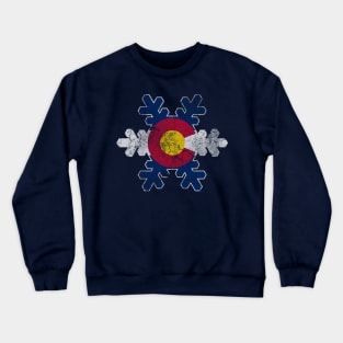 Colorado Snowflake Flag Retro Fade Crewneck Sweatshirt